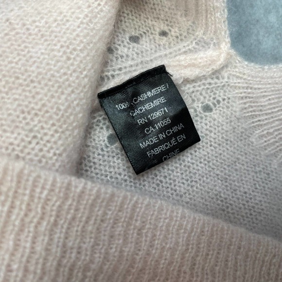 360 Cahmere Skull Cashmere Cardigan Women Medium Pink Long Sleeve V-Neck Sweater - Picture 8 of 15